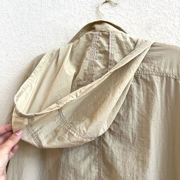 Low Classic Tan Lightweight Combat Jacket With Removeable Hood and Cinched Waist - Picture 13 of 16